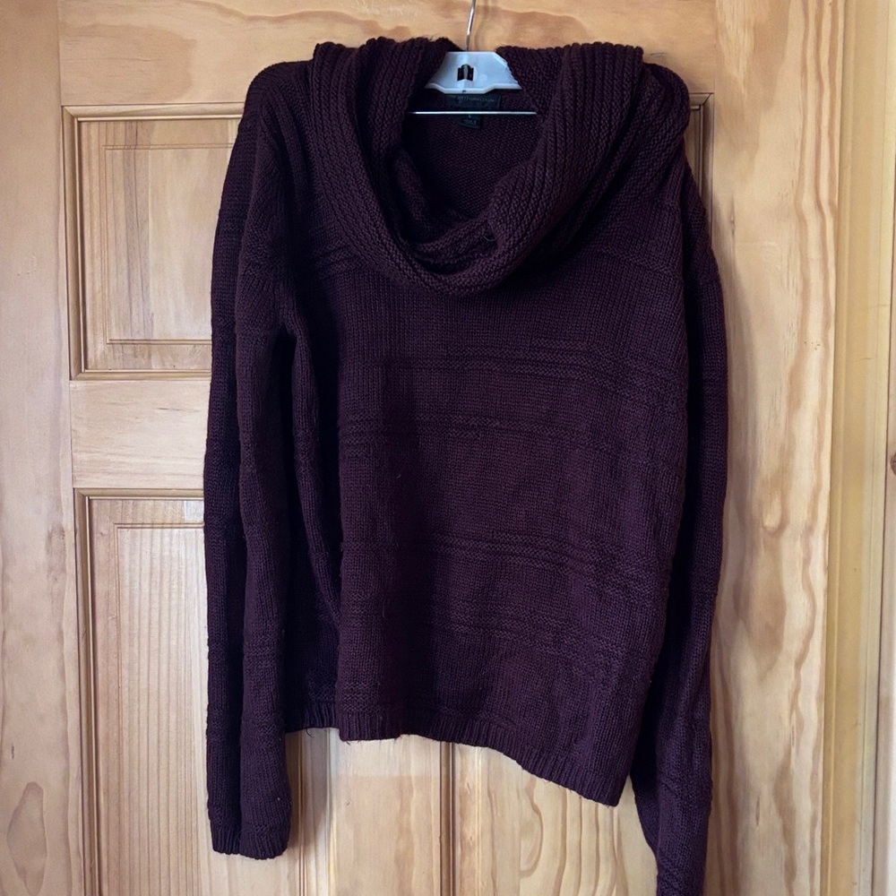 Cozy maroon Cowl Neck Sweater